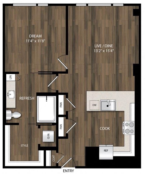 Portland Astoria Apartments in Portland, Oregon A14 Floor Plan